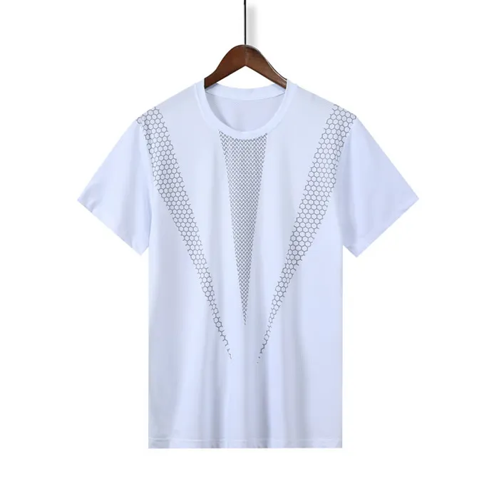 Breathable quick dry Tennis shirt reflective printing pattern design badminton sports casual custom table tennis clothes t shirt