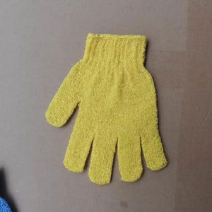 Guanti da bagno esfolianti per massaggio a cinque dita in poliestere personalizzati - Product Image 5