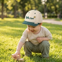 Gorra con Visera Suave y Letras Bordadas, Gorro Casual para Bebés, Primavera y Otoño