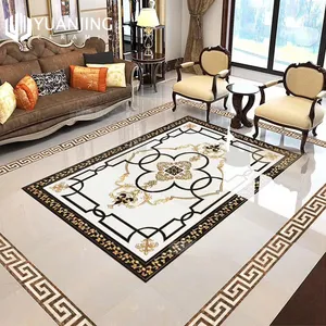 Mosaïque de carreaux pour salon et chambre, motif vague de cristal, ligne de fil 150x800, ligne de bobine plaquée or, plinthe de <span class=keywords><strong>parquet</strong></span> pour allée, bordure décorative - Product Image 2