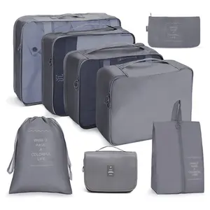 Portable 7 Set Packing Cubes Luggage Travel Organizer Storage Packing Cubes For Travel With Shoe Bag And Toiletry Bag