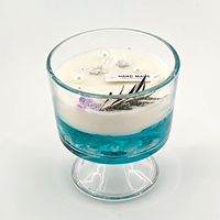 Großhandel hand gefertigte trockene Blume Duft kerzen bunte Gelee Gel Wachs sphärische Glas Feiertage Neujahr Geburtstage Thanksgiving