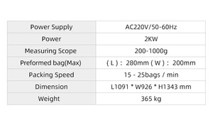 Machine de conditionnement verticale entièrement automatique CFS-200 pour le pesage, l'emballage, le remplissage, la scellage et l'étiquetage de sachets préformés pour aliments, snacks, graines, céréales et feuilles d'aluminium - Product Image 5