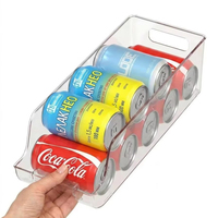Organisateur de canettes empilable en plastique transparent pour le rangement alimentaire de cuisine