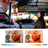 GC12 Lampe vidéo LED gonflable 12W, bâton lumineux portatif à colonne d'air 2700K-6500K, lumière douce LED IP66 à adsorption magnétique