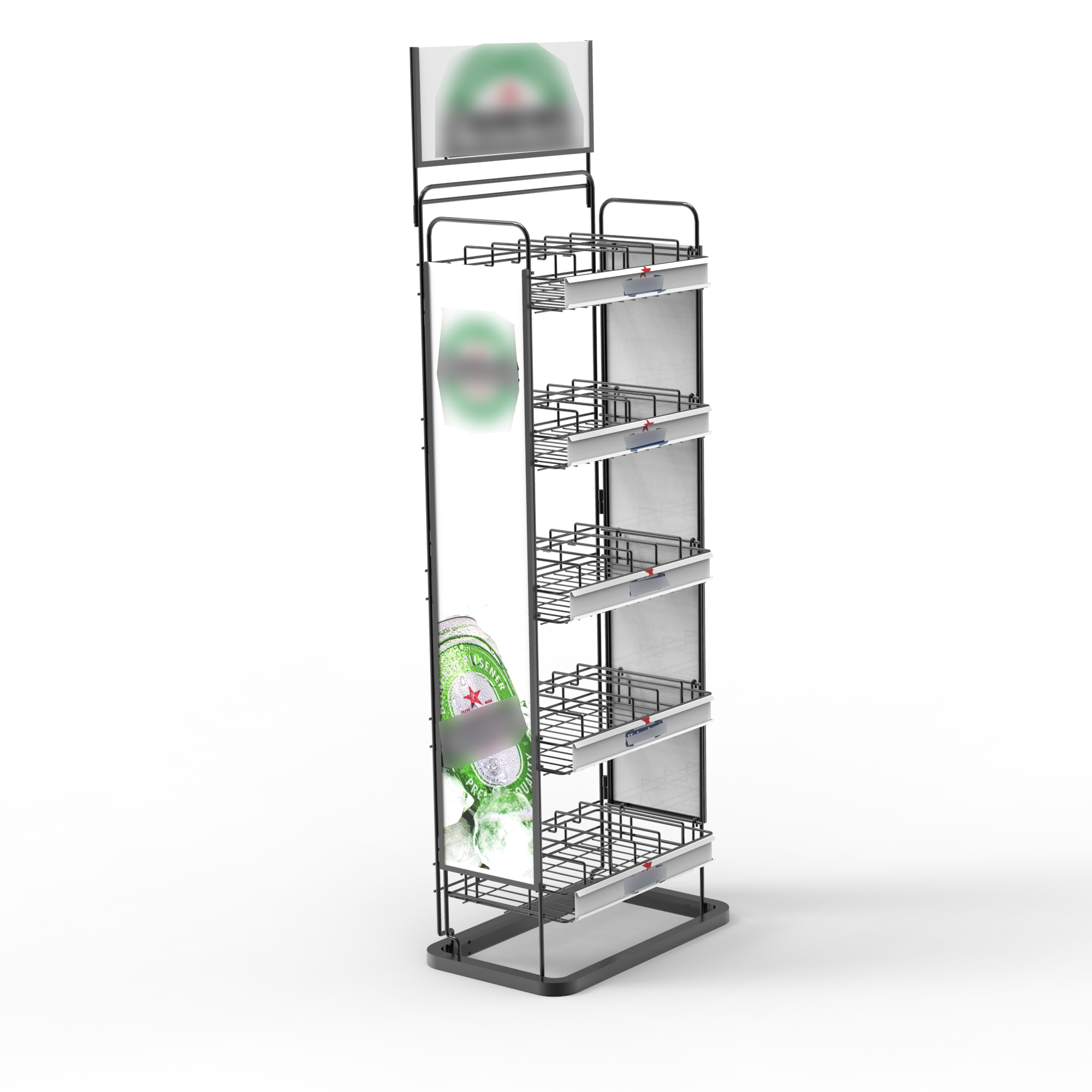 Apache Customized Light Duty Single-Sided Metal Wire Floorstanding Display Stand for Supermarkets Liquor Stores High-Traffic — view 6