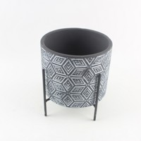 Pot Tanaman Semen Desain Embos Klasik Murah untuk Kaktus, Sukulen, Bonsai, Pot Bunga untuk Digunakan di Lantai