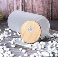 Sublimation DIY 12 oz 350 ml 16 oz Cadeau Promotionnel Gobelet en Verre Cola Peut Tasses avec Couvercle en Bambou et Paille