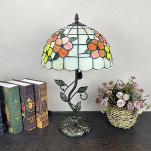 Lámpara de Mesa LED Flexible Moderna y Tradicional Europea LongHuiJing, Pantalla de Vidrio Tintado, Base para Bombilla E27, para Dormitorios - Product Image 5