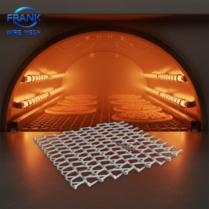 สายพานลำเลียงแบบตาข่ายลวดสแตนเลส 304 เกรดอาหาร สำหรับเตาอบพิซซ่า แบบถักทอ เชื่อมต่อได้ - Product Image 2