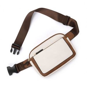 Wholesale Custom 3 Zipper Pu <b>Men</b> Travel Outdoor Fanny Pack Leather Crossbody Belt Bag Women Waist Bags - Product Image 1