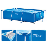Intex 28272 3M x 2M x 0,75 M Hochwertiger Familien-Außen pool Kunststoff Rechteckiger Metallrahmen pool