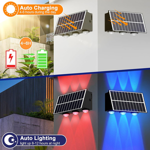 Lampes solaires JIANGYU de haute qualité pour la <span class=keywords><strong>maison</strong></span>, lampes murales extérieures étanches, garantie de 2 ans, 16 couleurs RGB, lampes solaires de jardin - Product Image 2