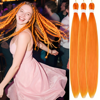 Cheveux synthétiques pré-étirés pour tressage facile, texture Yaki, colorés et personnalisables en gros