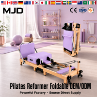 Reformer Pilates pliable et peu encombrant en bois, machine professionnelle de Pilates, équipement de fitness pour studio, prix usine OEM/ODM, CE/SGS