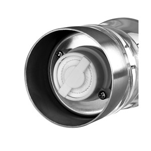 Set di macinapepe e macinasale in vetro trasparente con coperchio e base in acciaio inossidabile, 3 misure per uso in cucina - Product Image 2