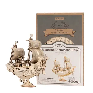 Robotime Rolife New Product Ideas 2023 TG307 Japanese Diplomatic Ship 3D Wooden Puzzles Novelty Gifts