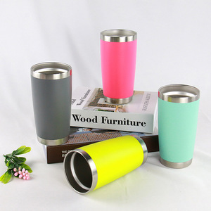 Ly giữ nhiệt hai lớp bằng thép không gỉ 20oz tùy chỉnh, phủ sơn tĩnh điện, kèm nắp - Product Image 3