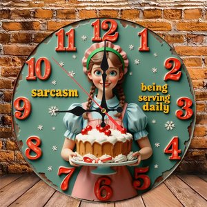 Round Wooden Wall <b>Clock</b> Retro Farm Design 25x25Cm Silent Non Ticking Countryside Home Decor - Product Image 4