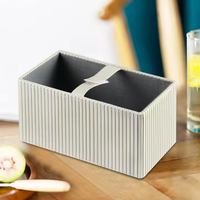 Estante de almacenamiento de cuero multifuncional con logotipo personalizado organizador de escritorio de oficina caja de pañuelos de hotel creativa con características personalizadas