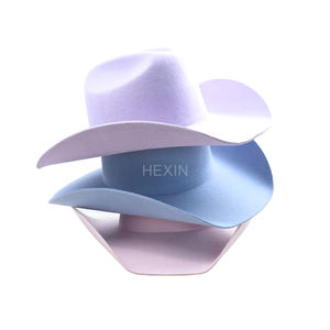 Unisex cappello da Cowboy in feltro di lana <span class=keywords><strong>100</strong></span>% a tesa larga stile occidentale su misura all'ingrosso per Casual sport all'aria aperta bianco - Product Image 5