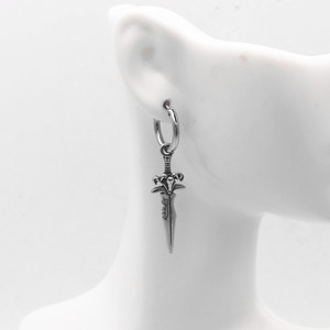 Pendientes colgantes con forma de espada y diseño de cabeza de oveja de yunnique, joyería de moda de acero de titanio para hombres y mujeres, pendientes de plata tibetana - Product Image 5