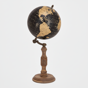 Globo en tono oscuro en madera pulida para uso en oficinas de negocios bibliotecas o residencias de lujo con gustos clásicos - Product Image 1