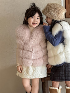 Gilet in Vera <span class=keywords><strong>Pelliccia</strong></span> di Volpe per Bambine, Lussuoso Gilet Corto Invernale in <span class=keywords><strong>Pelliccia</strong></span> Naturale, Prezzo di Fabbrica - Product Image 5