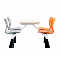Ensemble table et chaises de restaurant commercial moderne, pour écoles et cafétérias, avec des caractéristiques durables, imperméables et douces