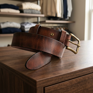 Ceinture en cuir véritable écologique fabriquée en Inde, boucle à ardillon en acier, imperméable, couleur unie, robuste, durable, 3,8 cm, 138 cm, pour homme - Product Image 1