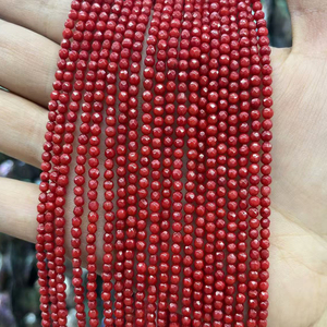 DIY Faceted Round Red Dyed Sea Bamboo <strong>Coral</strong> Beads 3mm Approx 134PCs/Strand 1929263 - Product Image 5
