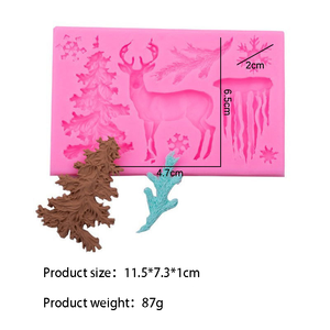 250727 moule en silicone de noël en forme de rectangle moules de cuisson de noël moule à bonbons au chocolat pour la décoration de gâteau - Product Image 4