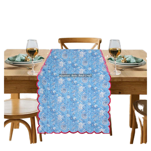 Ensemble de napperons et de sets de table en coton, style rustique chic, avec dentelle crochetée brodée et imprimé rustique, pour mariages et maison de style bohème - Product Image 3