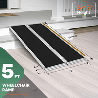 Rampe d'accès portable légère en aluminium, écologique, imperméable, antidérapante, pliable, capacité 300 kg, pour appartement et salle à manger