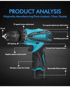 12v נטענת מיני השפעה אלחוטית נייד נייד מקדחה כלי רב תכליתיים אלחוטי כלי רב תכליתי אלחוטי יחיד מוצר oem להתאמה אישית - Product Image 4