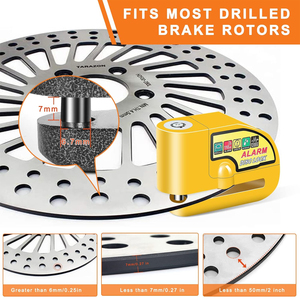 AMBITION motosiklet <span class=keywords><strong>alarm</strong></span>ı disk fren kilit Anti hırsızlık güvenlik tekerlek disk kilidi su geçirmez 110dB <span class=keywords><strong>Alarm</strong></span> sesi - Product Image 2