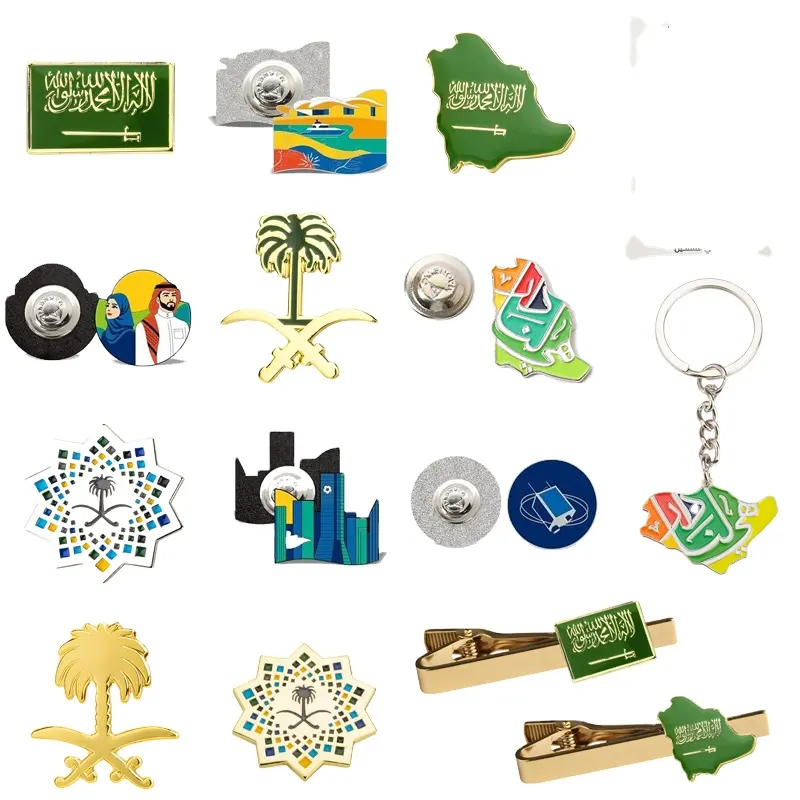 Broche de solapa con imán, broche con diseño de mapa de Arabia Saudita, regalo de celebración, Día Nacional de KSA 92, envío rápido