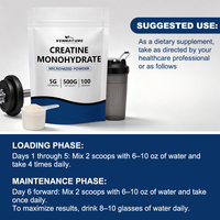 Créatine monohydrate en poudre en vrac pour la nutrition sportive 500g Complément alimentaire à étiquette privée