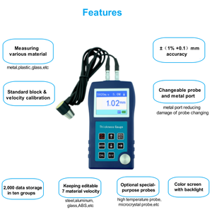 Portátil alta precisão 0.01mm resolução <span class=keywords><strong>digital</strong></span> <span class=keywords><strong>pvc</strong></span> metal aço ultra-sônico espessura <span class=keywords><strong>gauge</strong></span> - Product Image 6