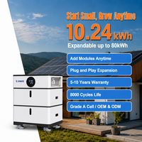 Sistema de Baterías de Almacenamiento de Energía Solar para el Hogar, Todo en Uno, ESS 5kWh-80kWh 10-20kW LiFePO4 Apilable 51.2V IP65 Híbrido