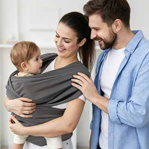 Écharpe de <span class=keywords><strong>portage</strong></span> bébé en coton réglable, légère et douce, pour nourrissons, porte-bébé ergonomique pour nouveau-nés - Product Image 4