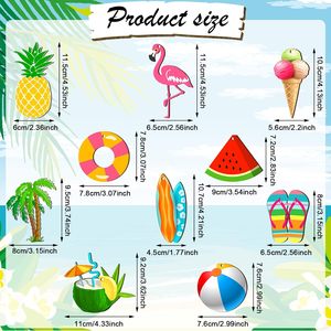 30 Pezzi Decorazioni Estive per Alberi, Fette <span class=keywords><strong>di</strong></span> <span class=keywords><strong>Legno</strong></span> Hawaiane Intagliate al Laser, Insegne <span class=keywords><strong>da</strong></span> <span class=keywords><strong>Parete</strong></span> Ecologiche, Decorazioni Sospese per Feste Luau - Product Image 2