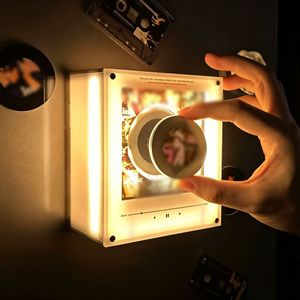 Caja de Música NFC Personalizable con Fotos y <span class=keywords><strong>Canciones</strong></span>, Disco de Vinilo Giratorio con Luz LED, Reproducción Automática de <span class=keywords><strong>Canciones</strong></span>, Imán para Refrigerador, Caja de Música para Regalo - Product Image 3