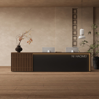 Bureau de réception moderne haut de gamme personnalisable lumière LED pour entreprise réception salon de beauté caisse enregistreuse écoles hôtels