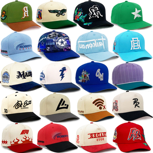 A Frame Unstructured 5 Panel 6 Panel Two Tone Letter Custom 3d Embroidered Embroidery Logo Cotton Baseball <b>Hats</b> <b>Caps</b> for Mem - Product Image 1