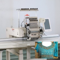 Machine à broder les perles informatisée multi-usage une tête 9 12 15 aiguilles sequins cordage dispositif de découpe laser