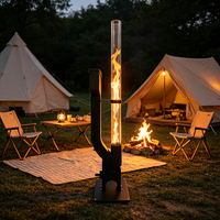 Chauffage de camping extérieur professionnel unique, design moderne, flamme rapide, granulés de bois, portable, durable