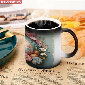 Taza de Cerámica Blanca para Manualidades con Prensa de Calor, Negra Esmerilada de 11 oz, Taza que Cambia de Color - Product Image 5