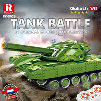 Reobrix 55026, Tanque de la Segunda Guerra Mundial con Control Remoto, Modelo para Armar, Bloques de Plástico, Juguetes de Construcción