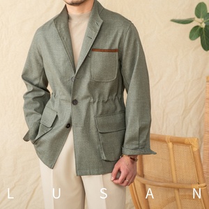 Giacca da abito da <span class=keywords><strong>piccola</strong></span> <span class=keywords><strong>borghesia</strong></span> retrò giacca Casual leggera da uomo rilassata alla moda per abiti da cerimonia primaverili - Product Image 3